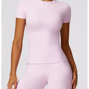 Damen Sport T Shirt – Kurzarm, Rundhals, Atmungsaktiv, Fitness Yoga