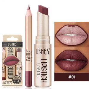 2 in 1 Lippenstift-Set  Lippenliner & Lipgloss, Wasserdicht, Langanhaltend